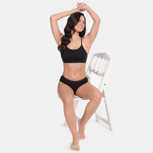 Envie Girls Non-Padded Non-Wired 3/4th Coverage Beginners Bra - NVGB1125 (Black)