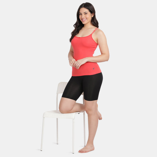 Envie Regular Fit Round Neck Short Length Basic Camisole - NVC3001 (Coral Red)