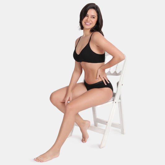 Envie Non-Padded Non-Wired 3/4th Coverage T-Shirt Bra - NVB1057 (Navy)