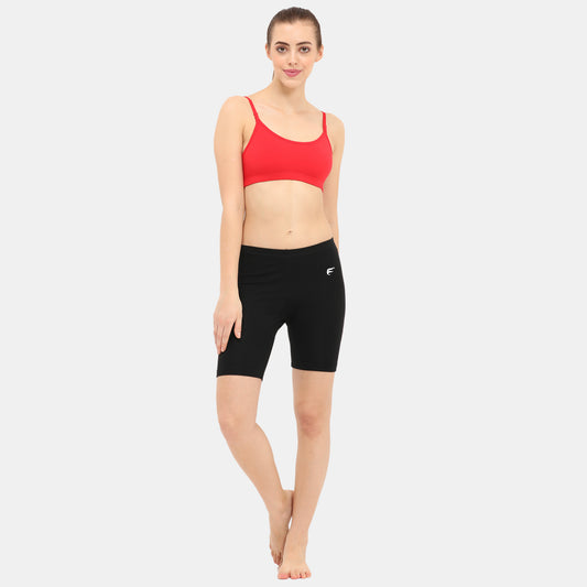 Envie Hugged Fit Thigh Length Cycling Shorts - NVS5025 (Black)