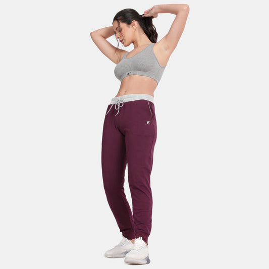 Envie Regular Fit Ankle Length Track Pant - NVTP8009 (Wine White)