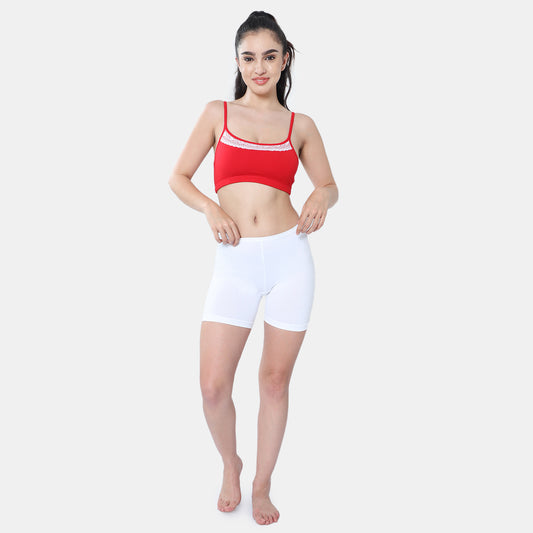 Envie Hugged Fit Thighcling Shorts - NVS5029 (White)