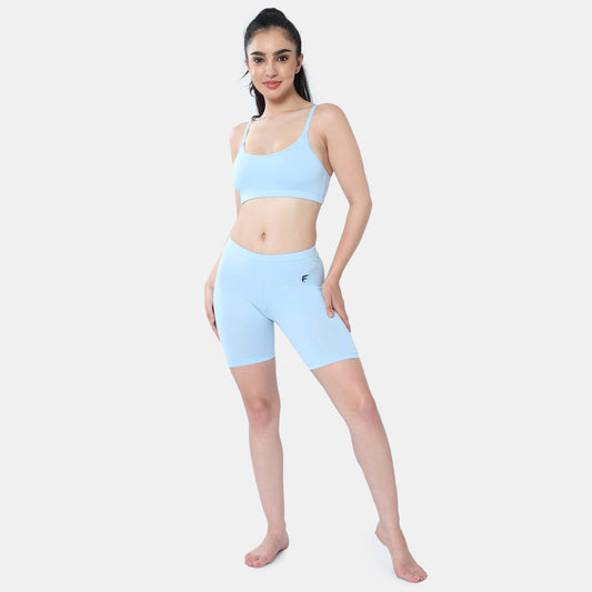 Envie Hugged Fit Thigh Length Cycling Shorts - NVS5025 (Blue)