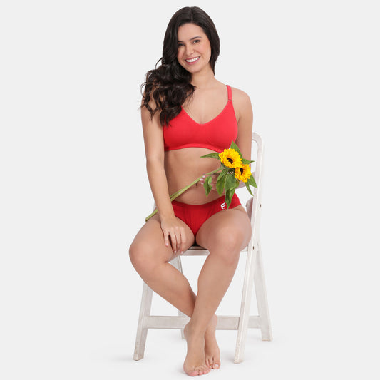 Envie Value+ Non-Padded Non-Wired 3/4th Coverage Minimiser Bra - NVB1024 (Red)