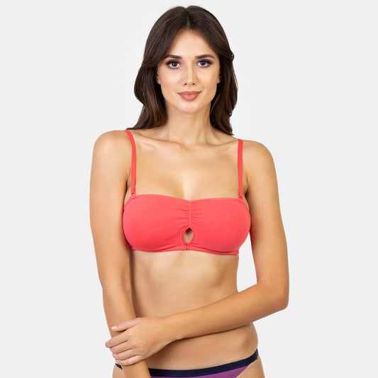Envie Non-Padded Non-Wired Medium Coverage Bandeau Bra - NVB1027 (Rosebite)
