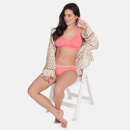 Envie Non-Padded Non-Wired Full Coverage Sleeping Bra - NVB1022 (Woodrose)
