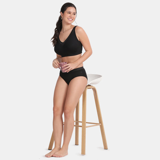 Envie Non-Padded Non-Wired Full Coverage T-Shirt Bra - NVB1056 (Black)