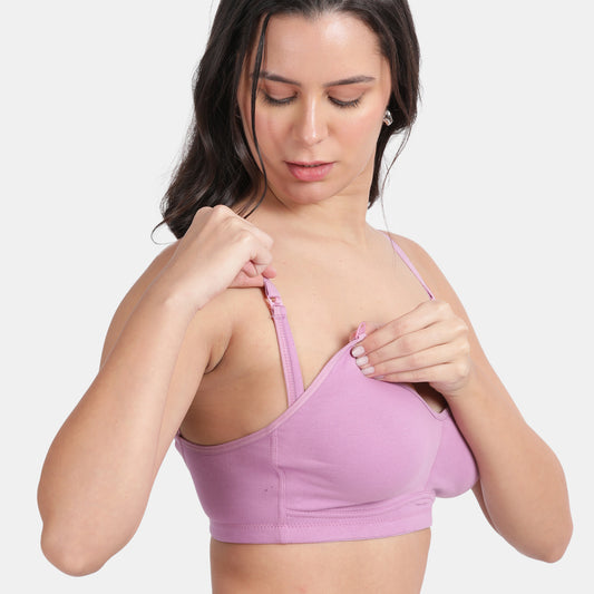 Envie Non-Padded Non-Wired 3/4th Coverage Maternity Bra - NVB1116 (Mid Purple)