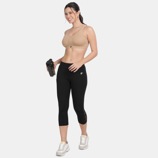 Envie Padded Non-Wired 3/4th Coverage Racerback Sports Bra - NVB1124 (Nude)