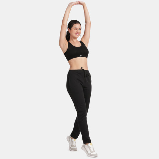 Envie Padded Non-Wired 3/4th Coverage Racerback Sports Bra - NVB1124 (Black)
