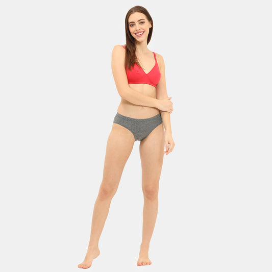 Envie Medium Rise 3/4th Coverage Hipster Panty (Pack of 3) - NVP2049 (Blue Anthra Melange Fusia)