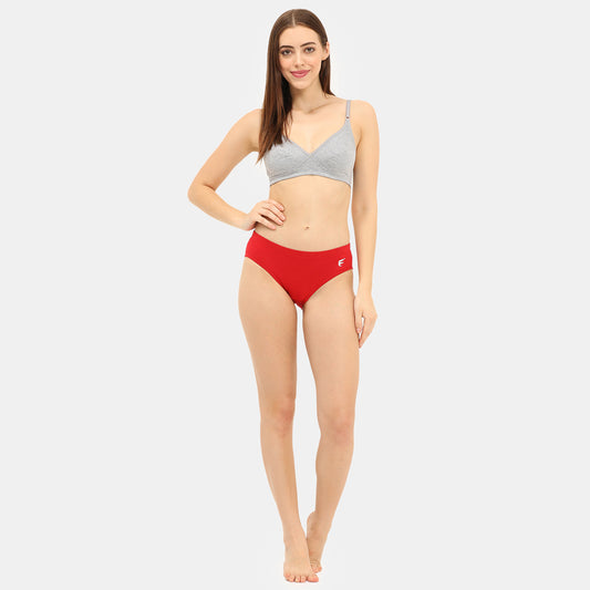 Envie Medium Rise 3/4th Coverage Hipster Panty (Pack of 3) - NVP2049 (Red Sapphire Grey Melenge)