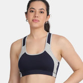 Envie Padded Non-Wired Full Coverage Sports Bra - NVB1051 (Navy Grey Melange)