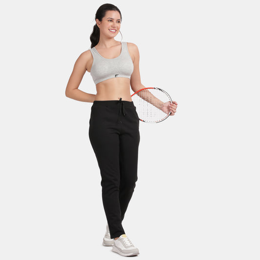 Envie Padded Non-Wired 3/4th Coverage Racerback Sports Bra - NVB1124 (Grey Melange)