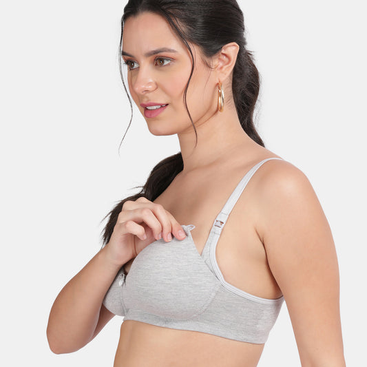 Envie Padded Non-Wired 3/4th Coverage Maternity Bra - NVB1117 (Grey Melange)