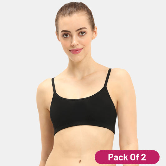 Envie Value+ Girls Non-Padded Non-Wired Full Coverage Beginners Bra - EVEGBA005 (Black)