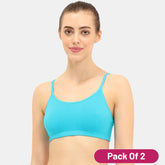 Envie Pack of 2 Girls Non-Padded Non-Wired Full Coverage Beginners Bra - EVEGBA005 (Blue Attol)