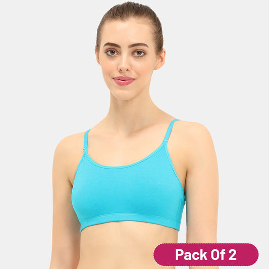 Envie Value+ Girls Non-Padded Non-Wired Full Coverage Beginners Bra - EVEGBA005 (Blue Attol)