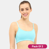 Envie Pack of 2 Girls Non-Padded Non-Wired Full Coverage Beginners Bra - EVEGBA005 (Blue Curacao)