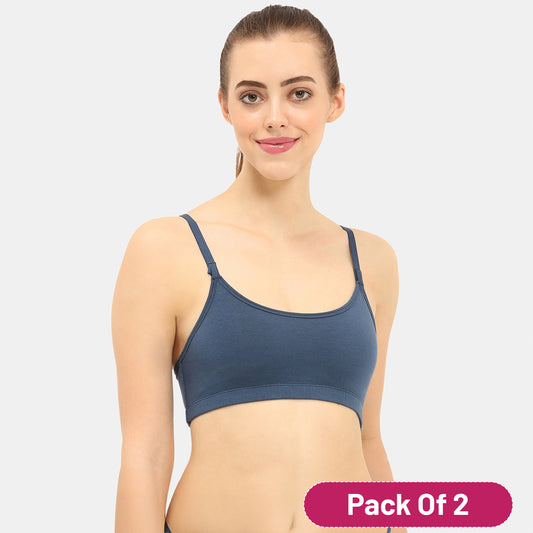 Envie Value+ Girls Non-Padded Non-Wired Full Coverage Beginners Bra - EVEGBA005 (Dark Denim)