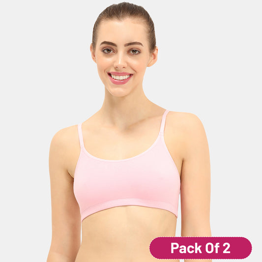 Envie Value+ Girls Non-Padded Non-Wired Full Coverage Beginners Bra - EVEGBA005 (Light Pink)