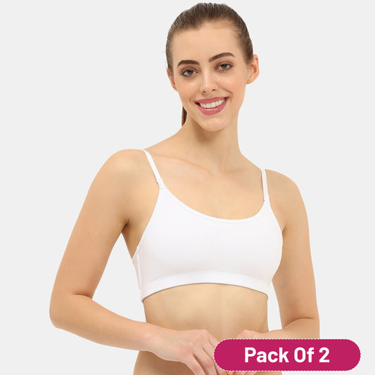 Envie Value+ Girls Non-Padded Non-Wired Full Coverage Beginners Bra - EVEGBA005 (White)