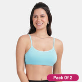 Envie Pack of 2 Girls Non-Padded Non-Wired Full Coverage Teenage Bra - EVEGBA006 (Blue Curacao)