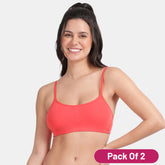 Envie Pack of 2 Girls Non-Padded Non-Wired Full Coverage Teenage Bra - EVEGBA006 (C Red)