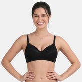Envie Padded Non-Wired 3/4th Coverage Lace Bra - NVB1130 (Black)