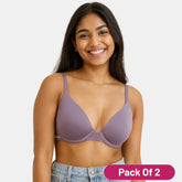 Envie Padded Wired 3/4th Coverage Demi Cup Bra (Pack of 2) - NVBDEMI (Light Purple)