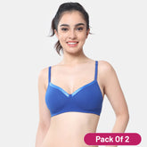 Envie Pack of 2 Padded Non-Wired 3/4th Coverage T-Shirt Bra - NVB1007 (Sapphire)