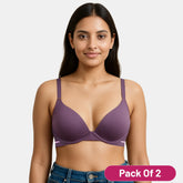 Envie Padded Wired 3/4th Coverage Demi Cup Bra (Pack of 2) - NVBDEMI (Dark Purple)