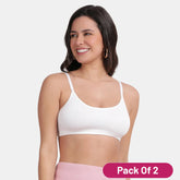 Envie Pack of 2 Girls Non-Padded Non-Wired Full Coverage Beginners Bra - NVGB1008 (White)