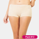 Envie Pack Of 2 Regular Fit Mid Rise Boyshorts - NVS5018 (Nude)
