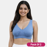 Envie Pack of 2 Non-Padded Non-Wired Full Coverage Sleeping Bra - NVB1022 (Blue)