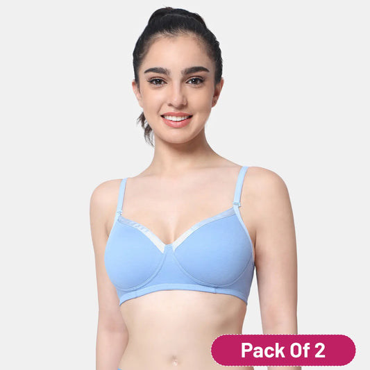 Envie Value+ Padded Non-Wired 3/4th Coverage T-Shirt Bra - NVB1007 (Blue)