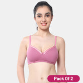 Envie Pack of 2 Padded Non-Wired 3/4th Coverage T-Shirt Bra - NVB1007 (Light Wine)