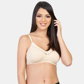 Non padded non wired minimiser bra Envie NVB1005 beige breathable fabric everyday support bra for women