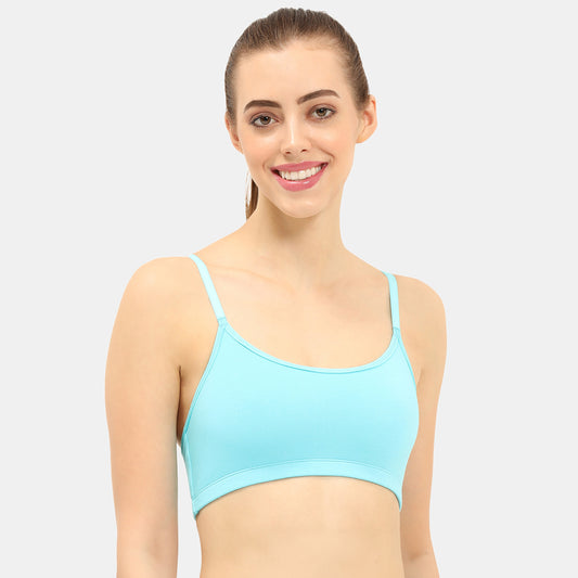 Envie Girls Non-Padded Non-Wired Full Coverage Beginners Bra - EVEGBA005 (Blue Curacao)