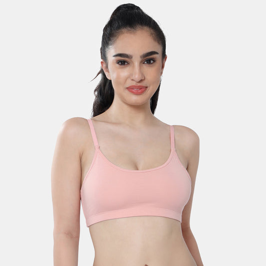 Envie Girls Non-Padded Non-Wired Full Coverage Beginners Bra - EVEGBA005 (Peach)