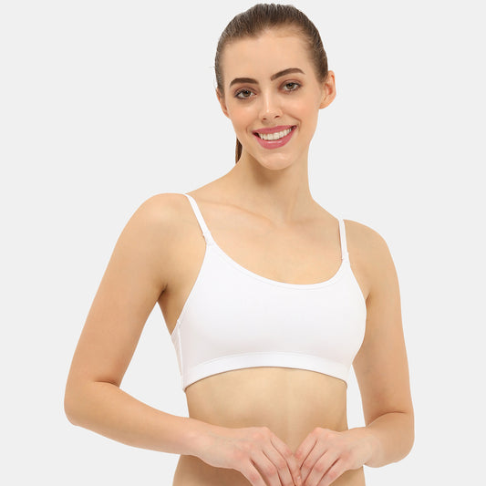 Envie Girls Non-Padded Non-Wired Full Coverage Beginners Bra - EVEGBA005 (White)