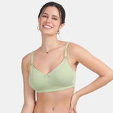 Envie Non-Padded Non-Wired 3/4th Coverage Maternity Bra - NVB1116 (Fair Green)