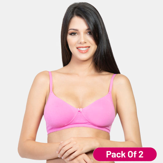 Envie Value+ Non-Padded Non-Wired 3/4th Coverage T-Shirt Bra - NVB1002 (Pink)