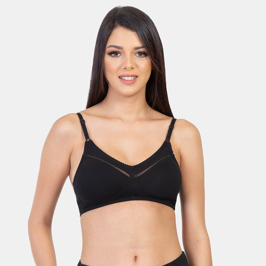 Envie Value+ Non-Padded Non-Wired Full Coverage Minimizer Bra - NVB1005 (Black)