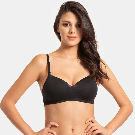 Envie Padded Non-Wired 3/4th Coverage T-Shirt Bra - NVB1007 (Black)