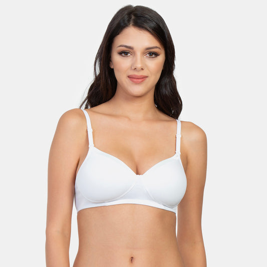 Envie Padded Non-Wired 3/4th Coverage T-Shirt Bra - NVB1007 (White)