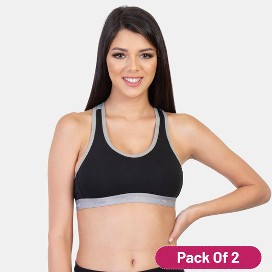 Envie Value+ Non-Padded Non-Wired Full Coverage Sports Bra - NVB1016 (Grey Flannel)