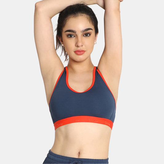 Envie Value+ Non-Padded Non-Wired Full Coverage Sports Bra - NVB1016 (Denim Fiesta)