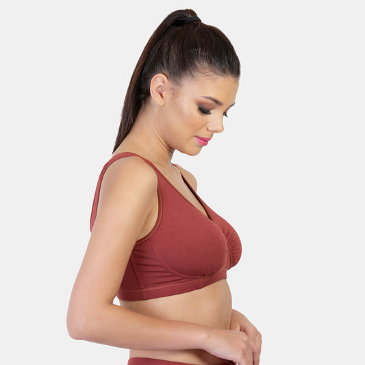 Envie Non-Padded Non-Wired Full Coverage Sleeping Bra - NVB1022 (Maroon)