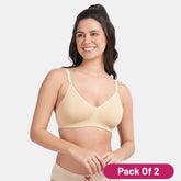 Envie Pack of 2 Non-Padded Non-Wired 3/4th Coverage Minimiser Bra - NVB1024 (Nude)